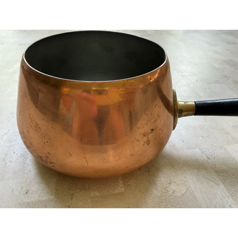 Vintage Solid Copper Pot Sauce Fondue In Japan